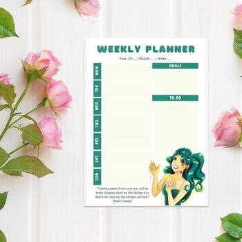 Preview of Weekly Planner | Hand-drawn | Unlimited Printing | A4, A5, Letter Size