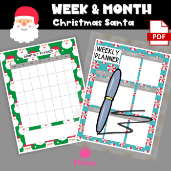 Weekly Planner | Monthly Planner | Christmas Santa by The Witty Science ...