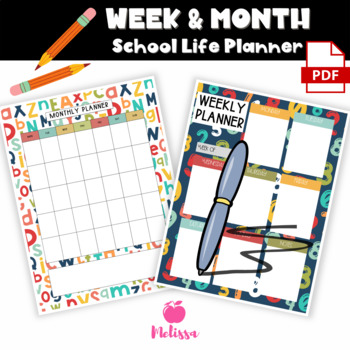 Preview of Weekly Planner | Monthly Planner | PDF Back To School