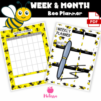 Preview of Weekly Planner | Monthly Planner | PDF Bee