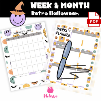 Preview of Weekly Planner | Monthly Planner | PDF Halloween