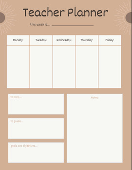 Preview of Weekly Planner Page