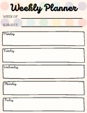 Weekly Planner Page Printable Rainbow Theme Rainbow Dots