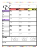 Weekly Planner Pages - 7 Period Day - Rainbow