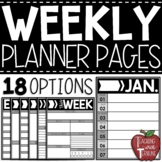 Weekly Calendar Planner Pages {Editable to type your own text}