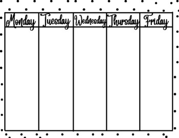 Weekly Planner - Polka Dot by Sd Teachin | Teachers Pay Teachers