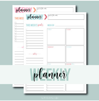 Preview of FREE Weekly Planner Printable