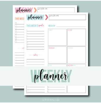 FREE Weekly Planner Printable by Teach and Sip | TPT