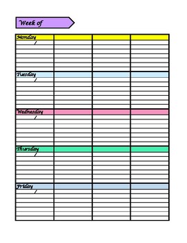 Weekly Planner Printable Template by Mrs Jaramillo | TpT