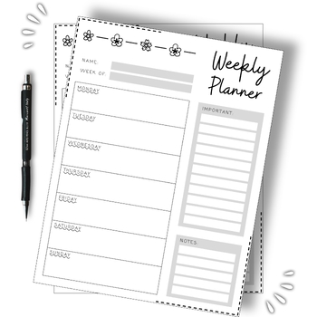 Preview of Weekly Planner Printable To Do List Minimal Weekly Schedule Weekly Organizer
