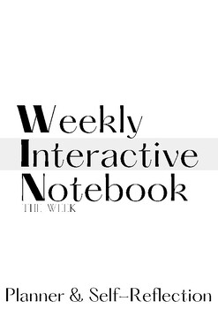 Preview of Weekly Planner/Reflection