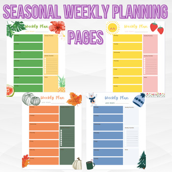 Preview of Weekly Planner, Seasonal Planner, To Do List, PDF Planner