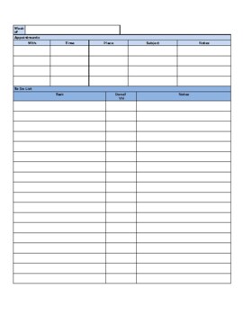 Preview of Weekly-Planner Template