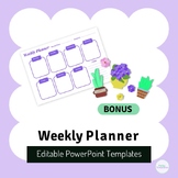Weekly Planner Template Editable | Flowers Clipart | Digit