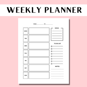 Weekly Planner Undated | Simple Homeschool Planner by Lily Cloud