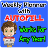 Digital Weekly Planner - The Teacher Plan Book with Autofill