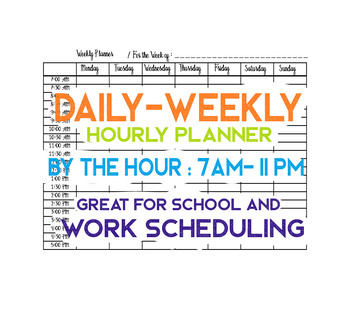 Preview of Weekly Planner for teachers and counselors/ Great For School and WORK SCHEDULING