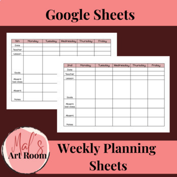 Preview of Weekly Planning Google Sheets