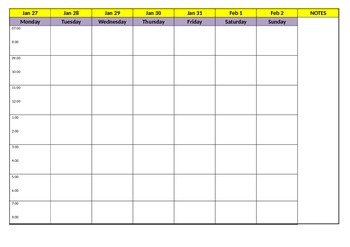 Preview of Weekly Planning Sheet (Editable)
