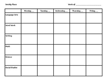 Weekly Planning Sheet by TCHRMOM29 | Teachers Pay Teachers