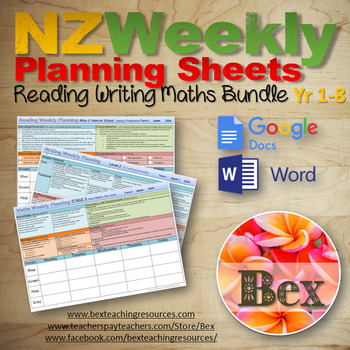 Preview of Weekly Planning Sheet Bundle - (Maths, Reading, Writing) New Zealand