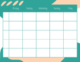 Weekly Planning Sheet - Teal