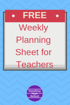 Preview of Weekly Planning Sheet for Teachers