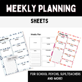 Weekly Planning Sheets