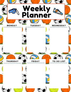 Preview of Weekly Planning Template