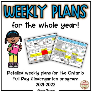 Preview of Weekly Plans for the Whole Year FREEBIE! (Ontario Kindergarten Program)