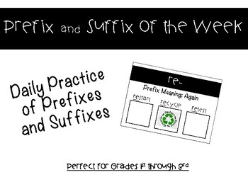 Preview of Weekly Prefix and Suffix