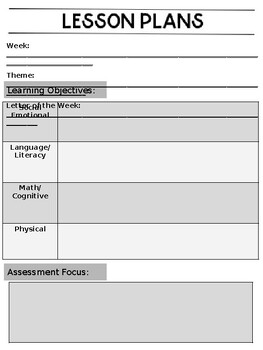 Preview of Weekly Preschool Lesson Plan Templates - Editable