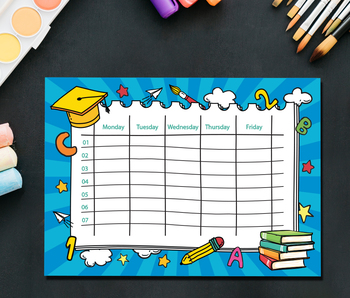 Preview of Weekly  Printable, Daily Schedule, Home school Planner, Family Planner -  Letter