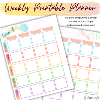Preview of Weekly Printable Planner