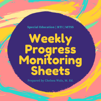Preview of Weekly Progress Monitoring Tracking Sheets [For Teachers]