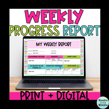 Preview of Weekly Progress Report Template | Editable Print and Digital