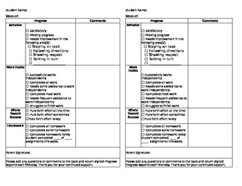 Preview of Weekly Progress Reports