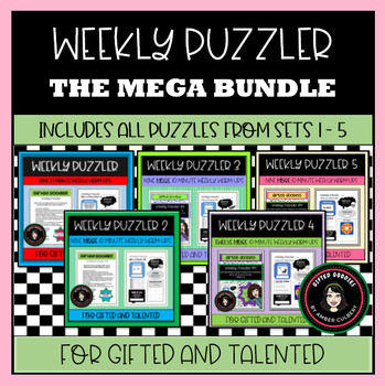 Preview of Weekly Puzzler: THE MEGA BUNDLE | 48 Puzzles from Sets 1-5 for Elementary Gifted