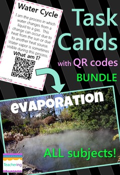 Preview of 4th Grade Task Cards BUNDLE with QR codes *Self-checking Centers - All subjects*