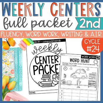 Preview of Weekly Reading Center Packet EL Skills Block 2nd Grade Cycle 24 - Compound Words