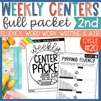 Preview of Weekly Reading Center Packet EL Skills Block 2nd Grade Cycle 20 - ey/eys & y/ies