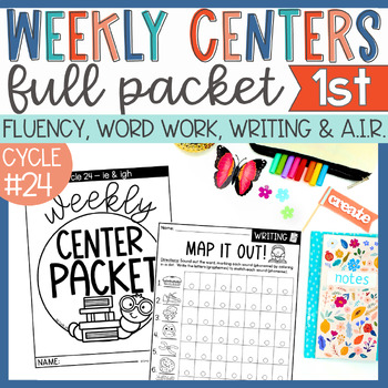 Preview of Weekly Reading Center Packet Skills Block 1st Grade Cycle 24 - igh & ie long i