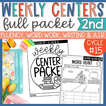 Preview of Weekly Reading Center Packet for EL Skills Block 2nd Grade Cycle 15 - k, ck & ic