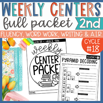Preview of Weekly Reading Center Packet for EL Skills Block 2nd Grade Cycle 18 able & ible
