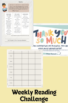 Preview of Weekly Reading Challenge