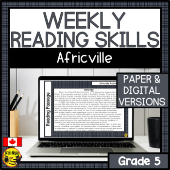 Preview of Social Studies Reading Comprehension Skills | Africville