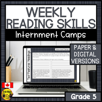 Preview of Social Studies Reading Comprehension Skills | Internment Camps
