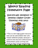 Weekly Reading Homework for Higher-Order Thinking