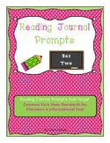Distance Learning Weekly Reading Journal Prompts aligned w