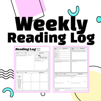 Preview of Weekly Reading Log 